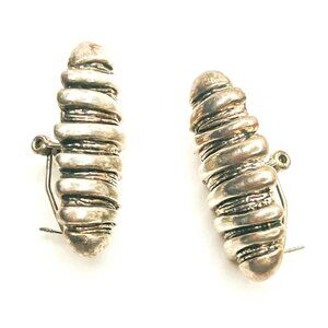 Vintage Finnish Sterling Silver Sculptural Earrings | 1990s Minimalist